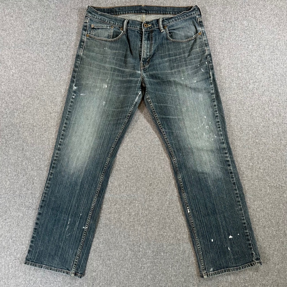 Levi's Jeans Mens 34x32 559 Relaxed Straight Blue Stretch Distressed